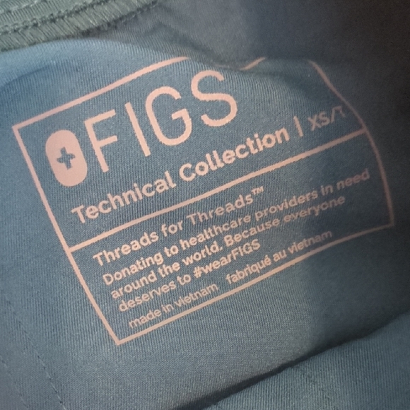 Figs Yola with Yoga waistband teal tall skinny fit straight leg scrub pants - Picture 9 of 14